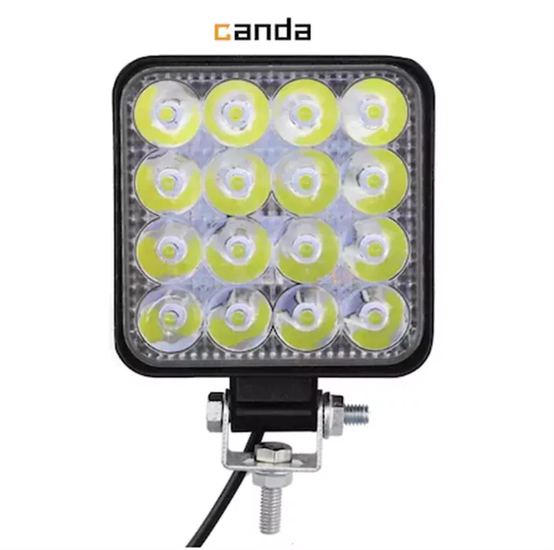 16 LED Kare Çalışma Lambası 12-24V 48W Off Road Traktör İş Makinesi Tekne