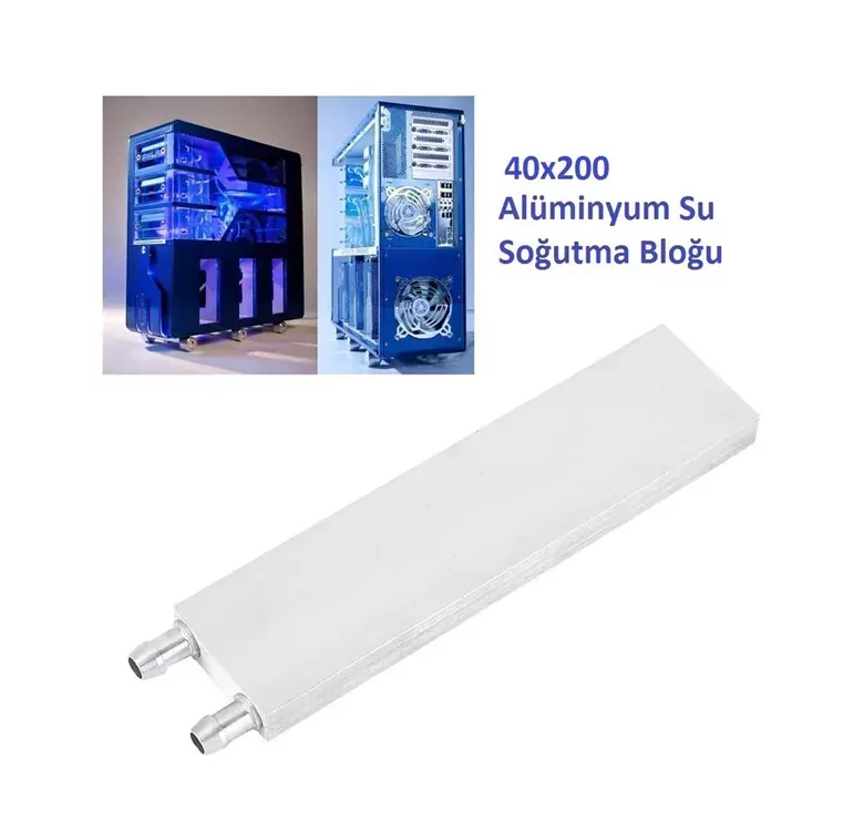 Alüminyum Su Sıvı Isıtma CPU Soğutma Bloğu 40x200mm