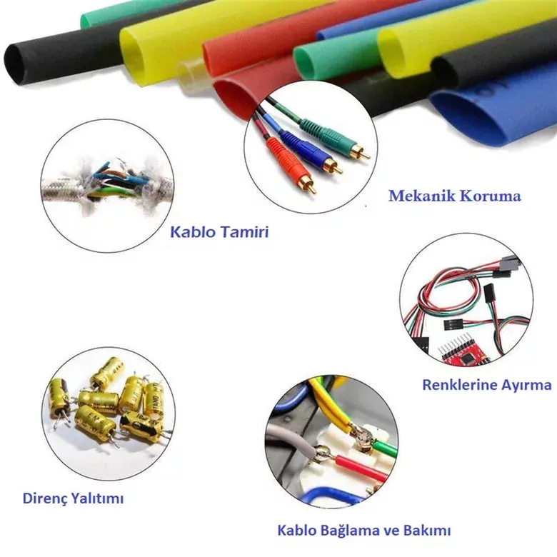 530 Parça Heat Shrink Makaron Daralan Kablo Tamir Seti