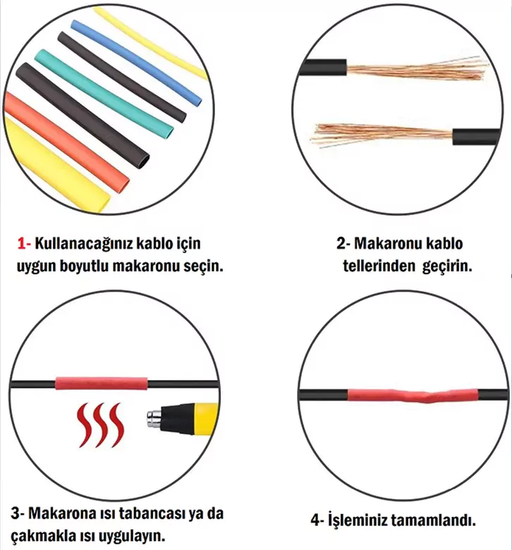 530 Parça Heat Shrink Makaron Daralan Kablo Tamir Seti