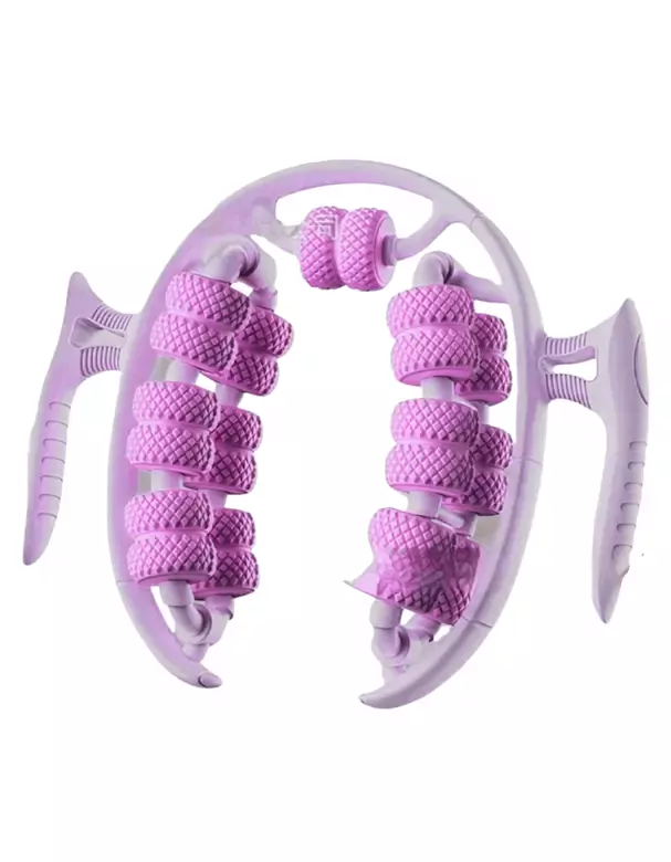 Kas Gevşetici Masaj Aleti 28 Tekerlekli Ayarlanabilir Lenf Drenaj Rulosu Bacak Kol Selülit Pembe