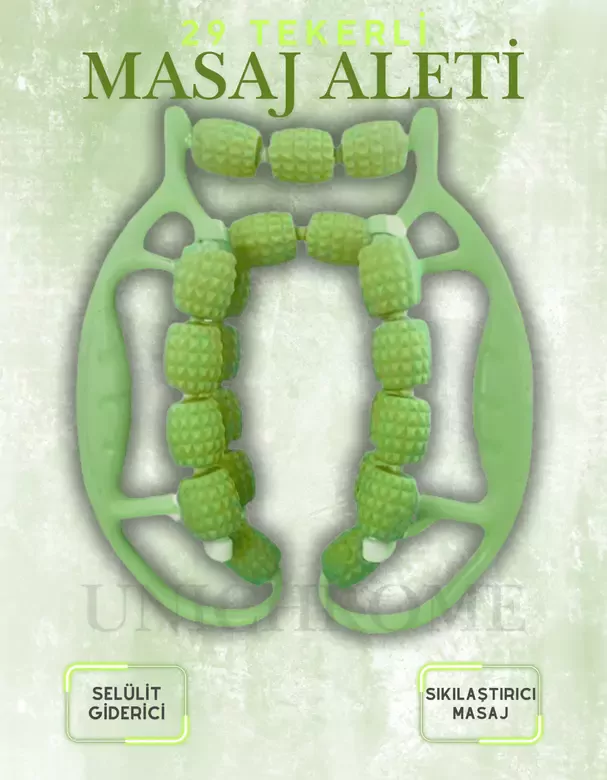 29 Tekerli Kas Gevşetici Sıkılaştırıcı Masaj Aleti Ayarlanabilir Lenf Drenaj Bacak Kol Selülit Yeşil