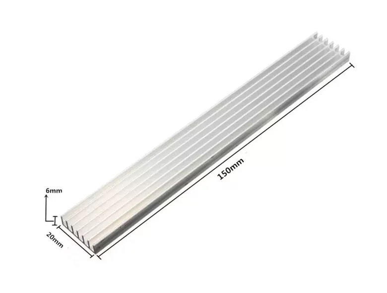 150x20x6mm Yüksek Kalite Isı Dağıtıcı Alüminyum Heatsink