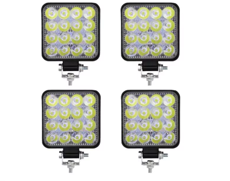 16 LED Kare Çalışma Lambası 110x110mm Off Road Traktör Tekne