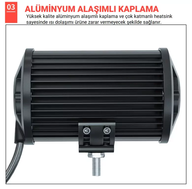 DC 9-30V Su Geçirmez Çift Sıra 24 LED Off Road Spot Lambası 72W DC 9-30V Su Geçirmez Çift Sıra 24 LED Off Road Spot Lambası 72W