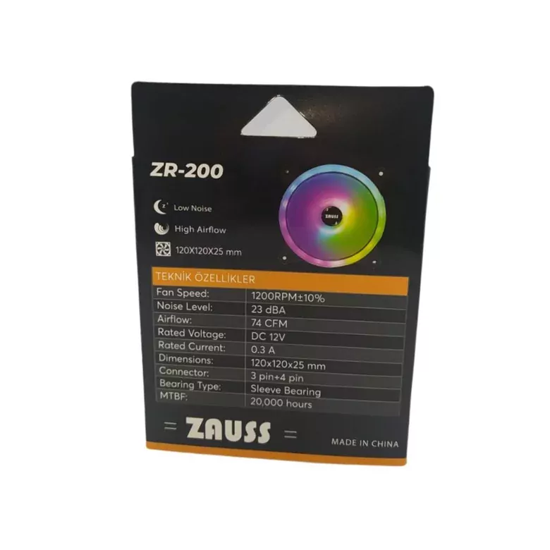 ZR-200 Rainbow Rgb Kasa Mining Fanı 12CM Renkli Gökkuşağı Fanı İç ve Dış Aydınlatmalı 0.3A