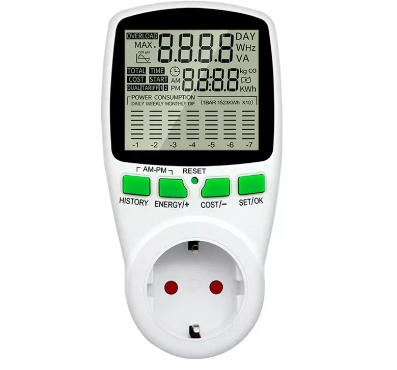 Çizelge Göstergeli Dijital Wattmetre Enerji Sarfiyat Ölçer Tüketim Ölçer 220V Priz Çizelge Göstergeli Dijital Wattmetre Enerji Sarfiyat Ölçer Tüketim Ölçer 220V Priz