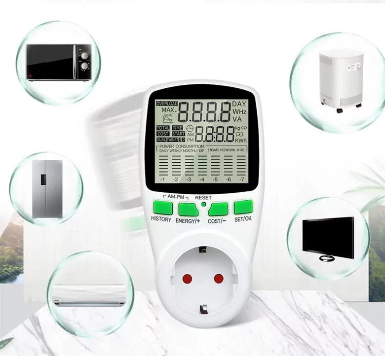 Çizelge Göstergeli Dijital Wattmetre Enerji Sarfiyat Ölçer Tüketim Ölçer 220V Priz Çizelge Göstergeli Dijital Wattmetre Enerji Sarfiyat Ölçer Tüketim Ölçer 220V Priz
