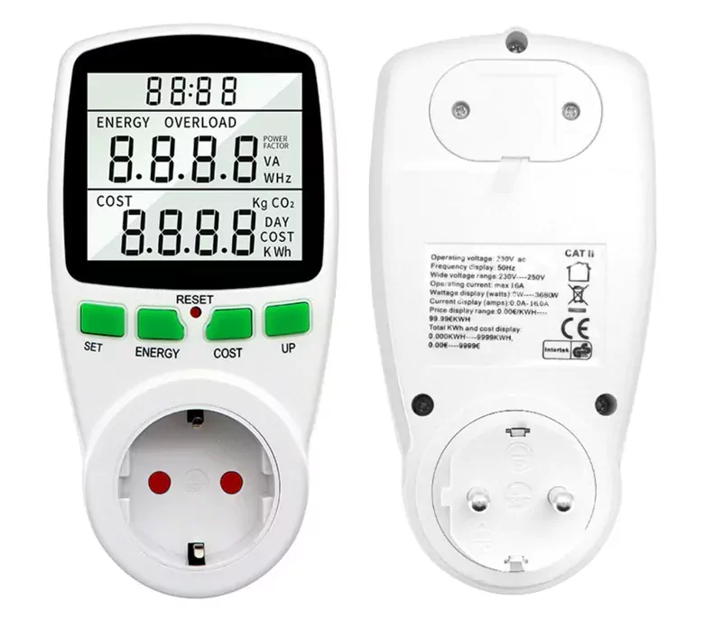 Dijital Wattmetre Enerji Sarfiyat Ölçer Tüketim Ölçer 220V Priz 16A  3680W