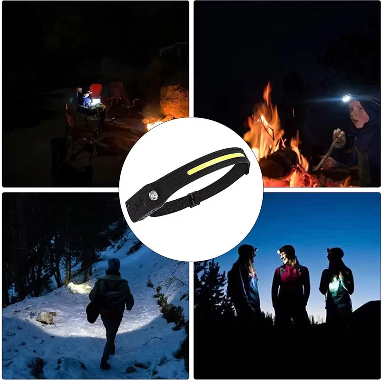 LX200 Sensörlü Şarjlı COB LED ve XPE 5 Mod Kafa Lambası