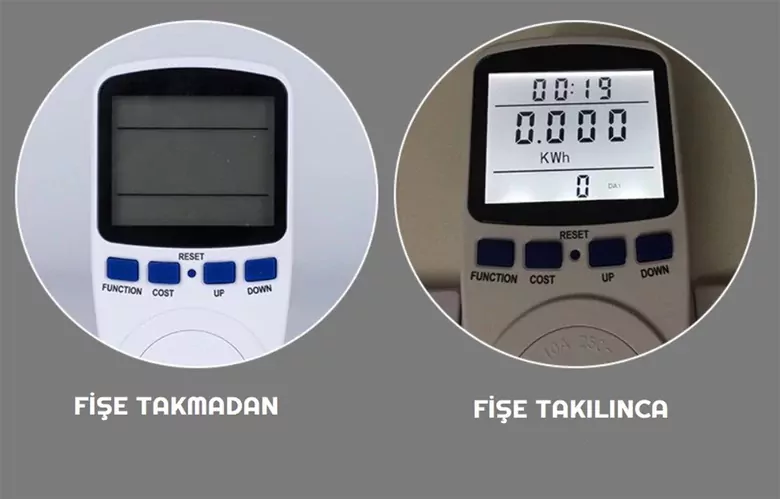 Işıklı Wattmetre Priz Tipi 16A 3680W Enerji Sarfiyat Ölçer Tüketim Ölçer Işıklı Wattmetre Priz Tipi 16A 3680W Enerji Sarfiyat Ölçer Tüketim Ölçer