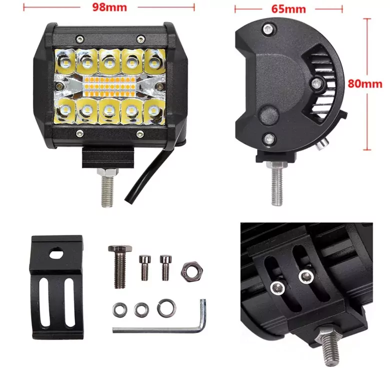 6 Modlu 60W Turuncu Beyaz Çakarlı 20LED' li Tekne Çalışma Lambası