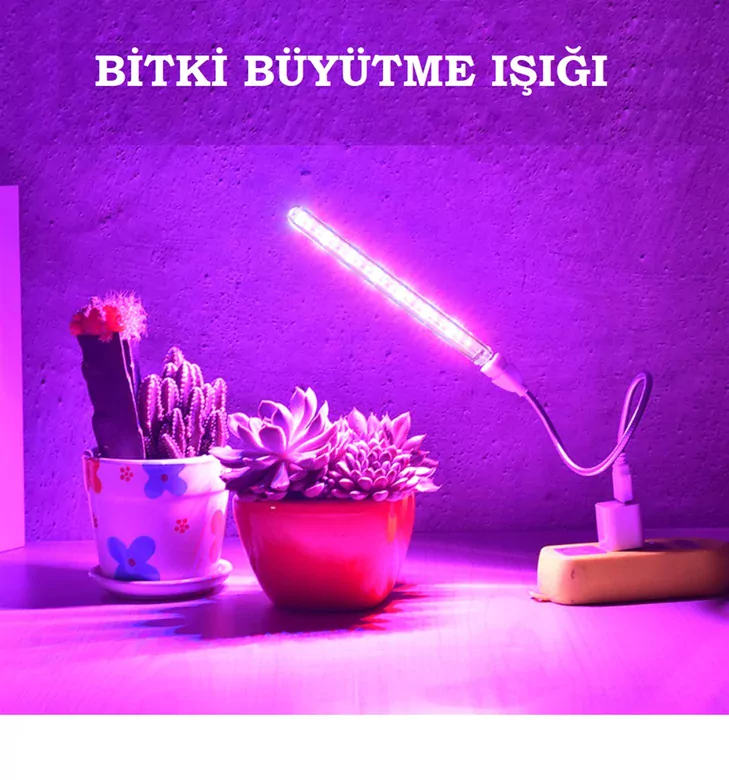 Taşınabilir Bitki Büyütme Lambası 21 LED Mor 5730 SMD Stick Led Taşınabilir Bitki Büyütme Lambası 21 LED Mor 5730 SMD Stick Led