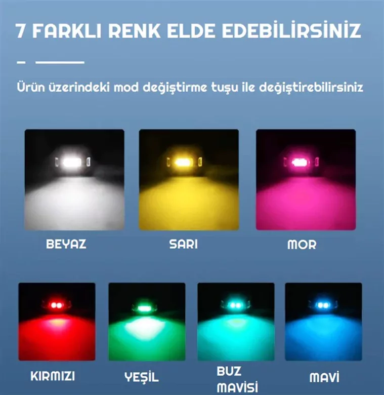 7 Renk Çarpışma Önleyici Bisiklet Uyarı İkaz Ledi 7 Renk Çarpışma Önleyici Bisiklet Uyarı İkaz Ledi