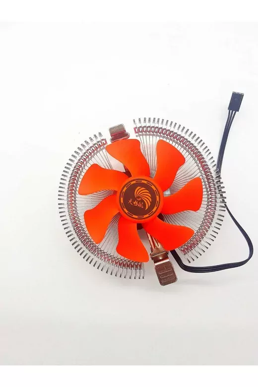 Intel & Amd Bakır Tabanlı 12cm 1400 Rpm Işlemci Fanı 4 Pin Turuncu Yapraklı