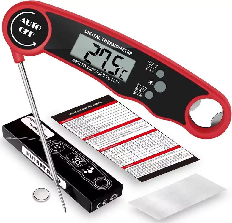 Paslanmaz Çelik Problu Dijital Mutfak Yemek Termometresi Sıcaklık Ölçer Açacaklı Mıknatıslı Paslanmaz Çelik Problu Dijital Mutfak Yemek Termometresi Sıcaklık Ölçer Açacaklı Mıknatıslı