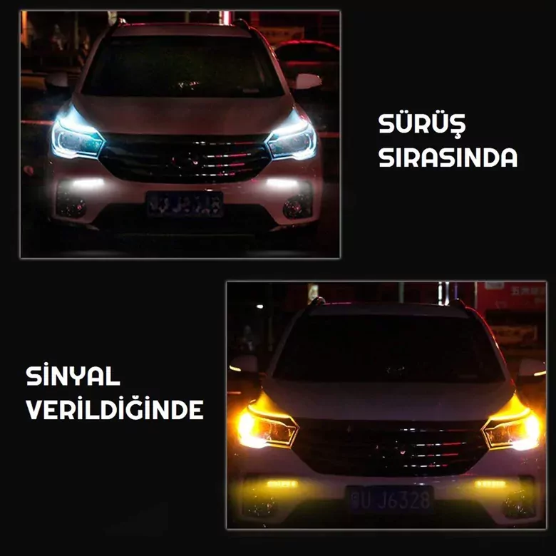 12V DRL Su Geçirmez 6 LED Dönüş Sinyalli Çift Renk Gündüz Ledi 12W 12V DRL Su Geçirmez 6 LED Dönüş Sinyalli Çift Renk Gündüz Ledi 12W