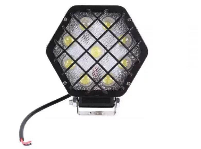 48w Altıgen Kafesli Siyah 16 LED Off Road Tekne Çalışma Lambası