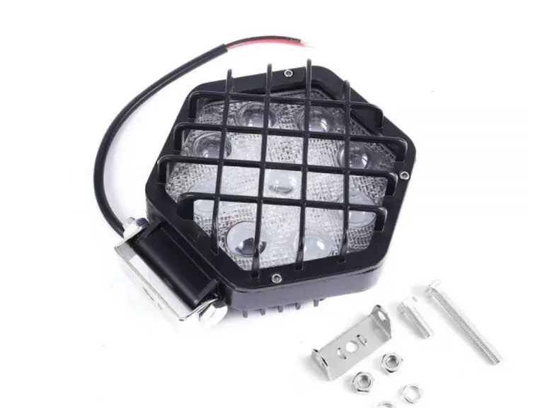 48w Altıgen Kafesli Siyah 16 LED Off Road Tekne Çalışma Lambası