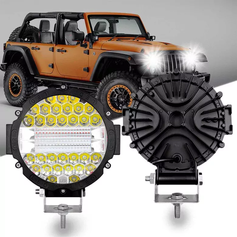 3 Modlu 3 Renk Kombo 51w Siyah Yuvarlak Off Road 12/24v Çalışma Tekne Lambası