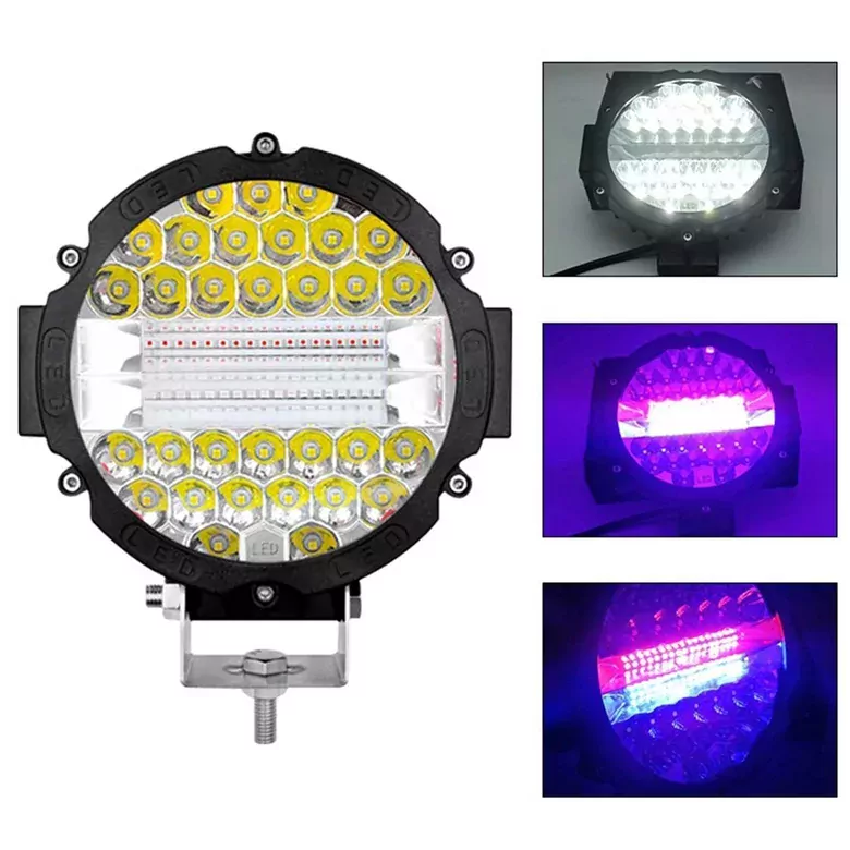 3 Modlu 3 Renk Kombo 51w Siyah Yuvarlak Off Road 12/24v Çalışma Tekne Lambası