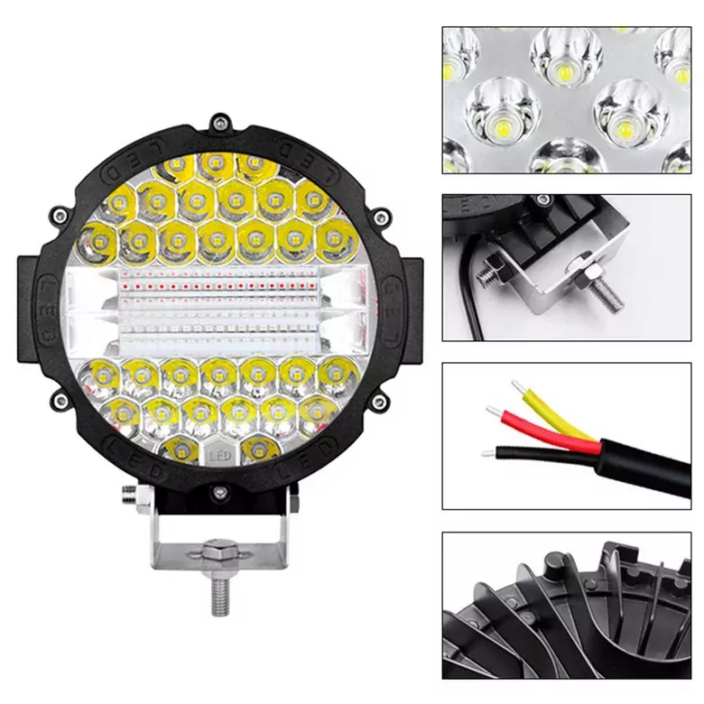 3 Modlu 3 Renk Kombo 51w Siyah Yuvarlak Off Road 12/24v Çalışma Tekne Lambası