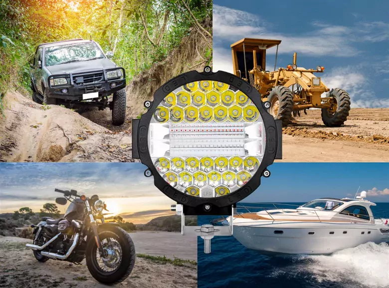 3 Modlu 3 Renk Kombo 51w Siyah Yuvarlak Off Road 12/24v Çalışma Tekne Lambası