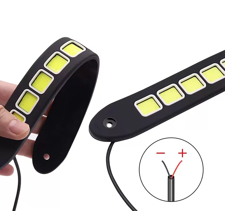 Ayarlanabilir Esnek 10 LED Su Geçirmez Gündüz Ledi Beyaz DRL Farı DC 12V Ayarlanabilir Esnek 10 LED Su Geçirmez Gündüz Ledi Beyaz DRL Farı DC 12V