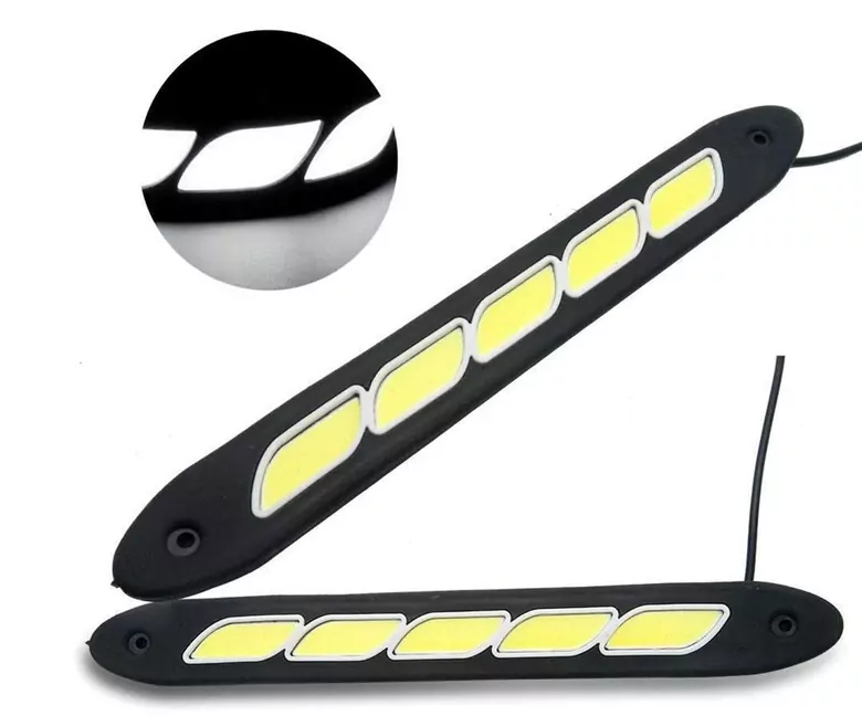 Ayarlanabilir Esnek 5 COB LED Su Geçirmez Gündüz Ledi Beyaz DRL Farı DC 12V Ayarlanabilir Esnek 5 COB LED Su Geçirmez Gündüz Ledi Beyaz DRL Farı DC 12V