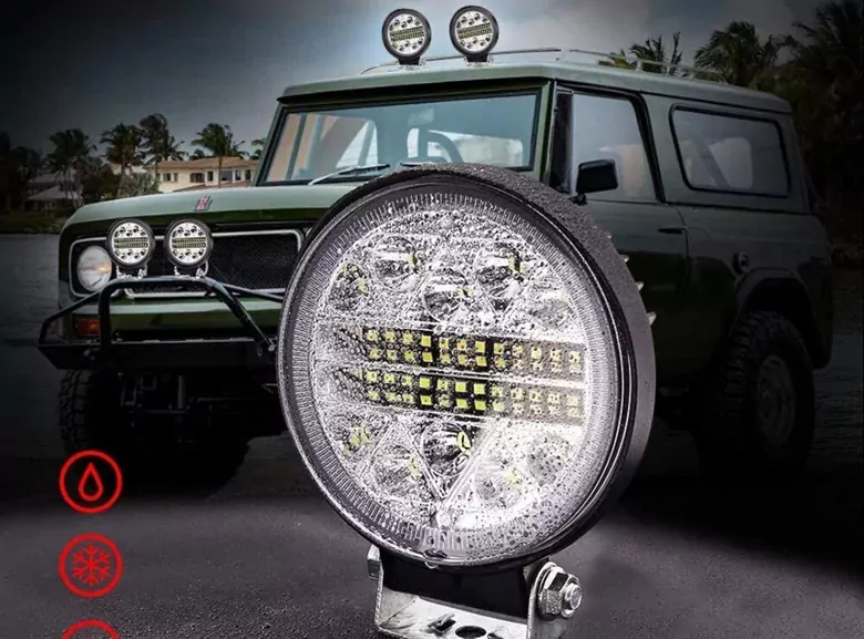 34LED Kombo Yuvarlak Su Geçirmez Off Road Tekne Çalışma Lambası