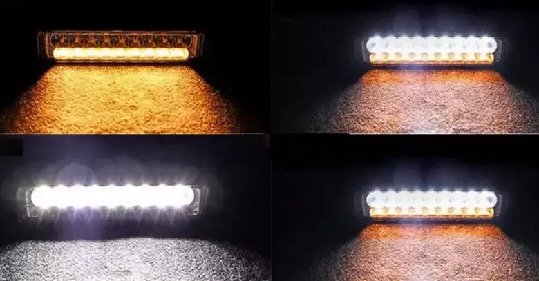 54W 18LED Turuncu Beyaz Flaşlı 3Modlu  Off Road Tekne Çalışma Lambası