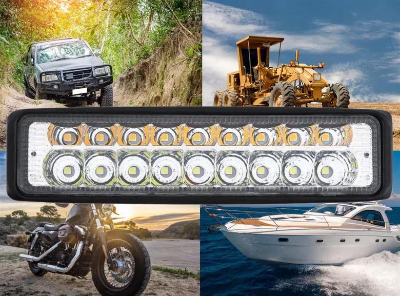 54W 18LED Turuncu Beyaz Flaşlı 3Modlu  Off Road Tekne Çalışma Lambası
