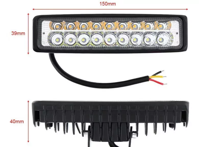 54W 18LED Turuncu Beyaz Flaşlı 3Modlu  Off Road Tekne Çalışma Lambası