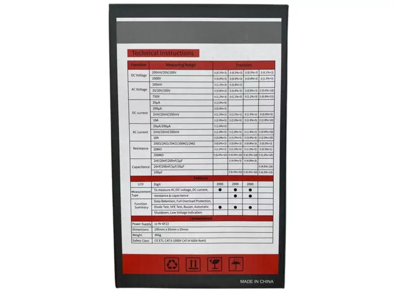 Dijital Multimetre Dt-9205A AC/Dc Volt Amper Ohm Kapasite Hz Test Cihazı Dijital Multimetre Dt-9205A AC/Dc Volt Amper Ohm Kapasite Hz Test Cihazı