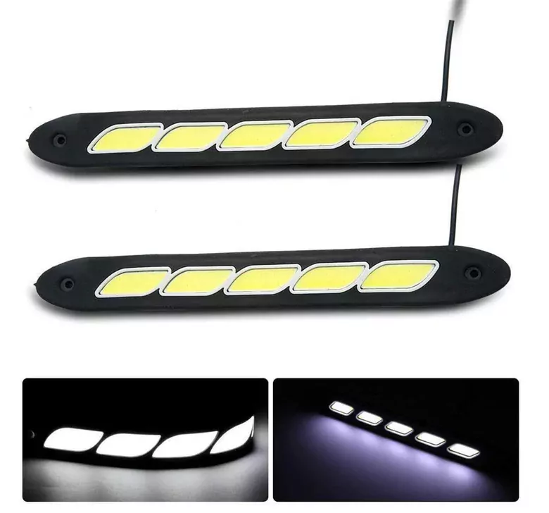 Ayarlanabilir Esnek 5 COB LED Su Geçirmez Gündüz Ledi Beyaz DRL Farı DC 12V