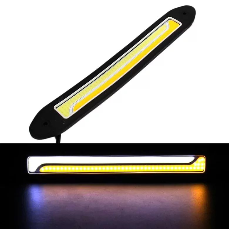 26cm DRL Gündüz Ledi Su Geçirmez Sinyalli Gündüz Farı Sarı-Beyaz