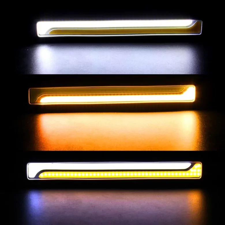 26cm DRL Gündüz Ledi Su Geçirmez Sinyalli Gündüz Farı Sarı-Beyaz