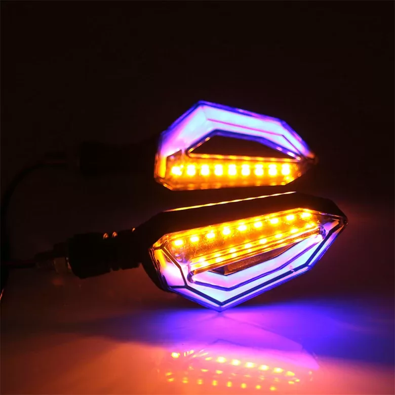 Amerikan Park Modüllü Çift Renk Motosiklet Sinyal LED Takımı 12V DRL Universal Amerikan Park Modüllü Çift Renk Motosiklet Sinyal LED Takımı 12V DRL Universal