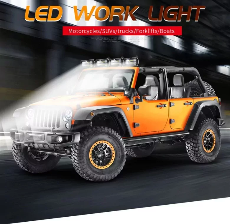 DC 12-24V Su Geçirmez Çift Sıra 24 LED Off Road Spot Lambası 72W