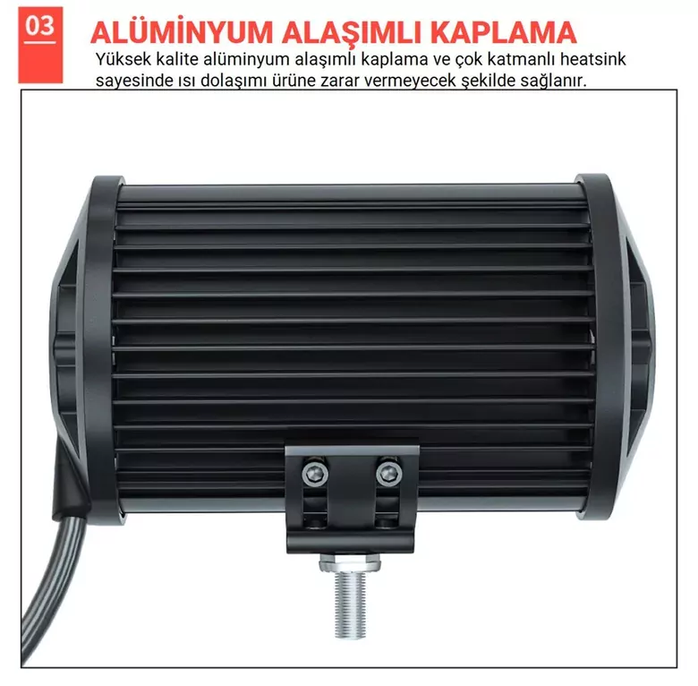 DC 12-24V Su Geçirmez Çift Sıra 24 LED Off Road Spot Lambası 72W