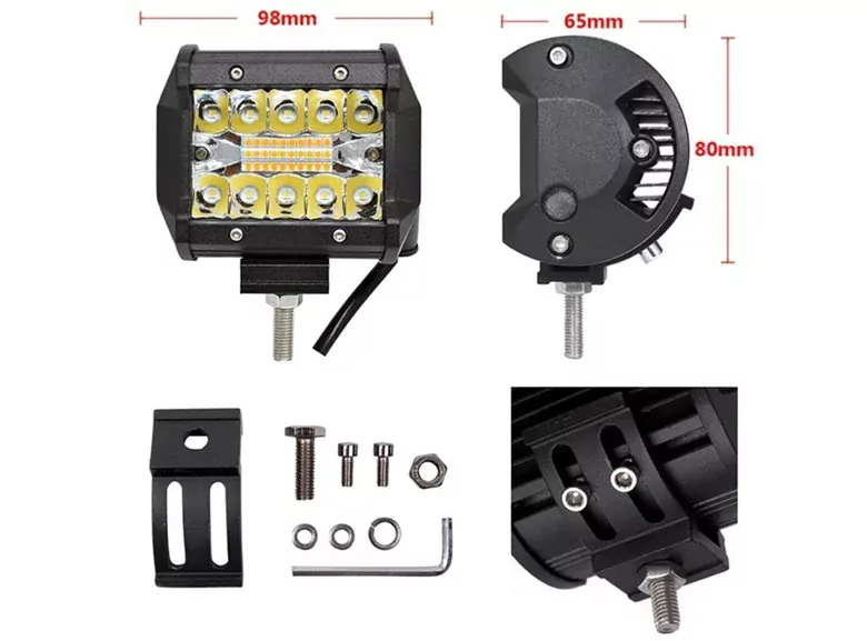 6 Modlu 60W Turuncu Beyaz Yanıp Sönen 20 LED' li Tekne Çalışma Lambası