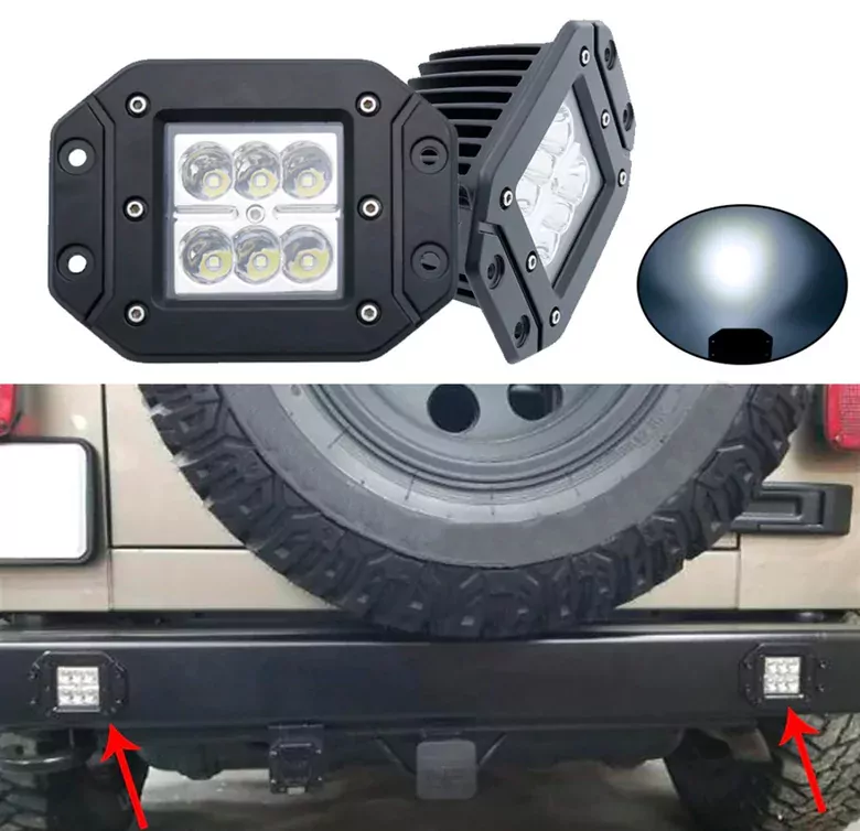 Beyaz 6LED'li Gömme Arka Tampon Bar Spot Off Road Tekne Çalışma Lambası