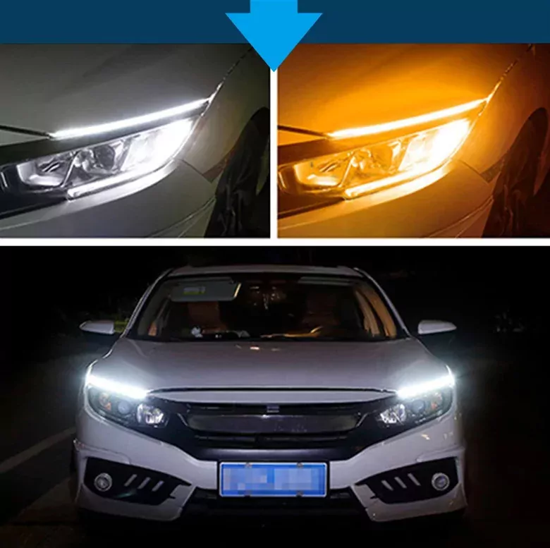 COB Işık Ultra İnce Araba DRL 60cm Gündüz Ledi Dönüş Sinyali COB Işık Ultra İnce Araba DRL 60cm Gündüz Ledi Dönüş Sinyali
