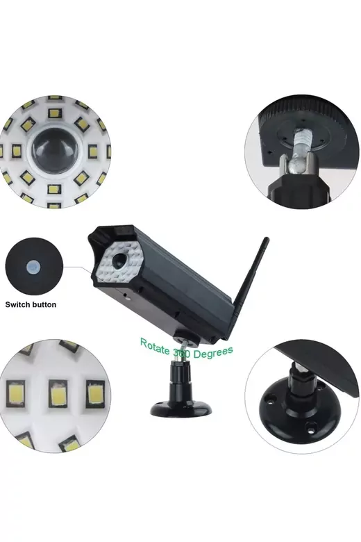 30led Siyah Kamera Görünümlü Solar Hareket Sensörlü Bahçe Duvar Garaj Aydınlatması