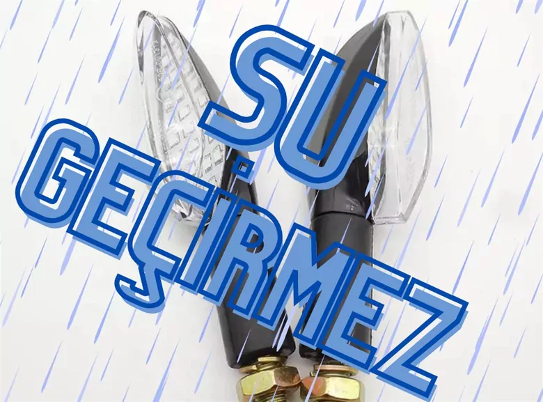 Sarı Motorsiklet Led Işıklı Dönüş Sinyal Gösterge Işığı 2 Adet