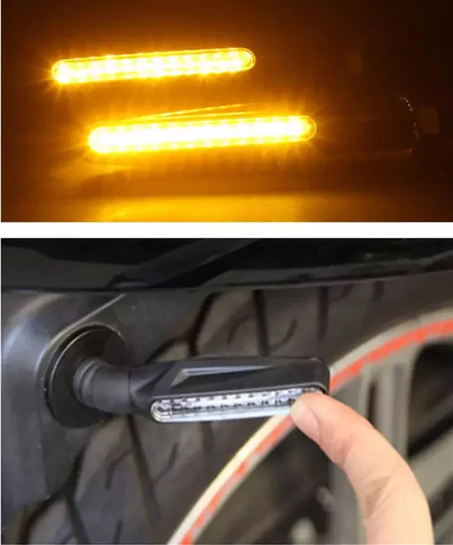 12 Led Motosiklet Sinyal Takımı Sarı Renk Kayar DRL Sinyal Farı Seti 12 Led Motosiklet Sinyal Takımı Sarı Renk Kayar DRL Sinyal Farı Seti