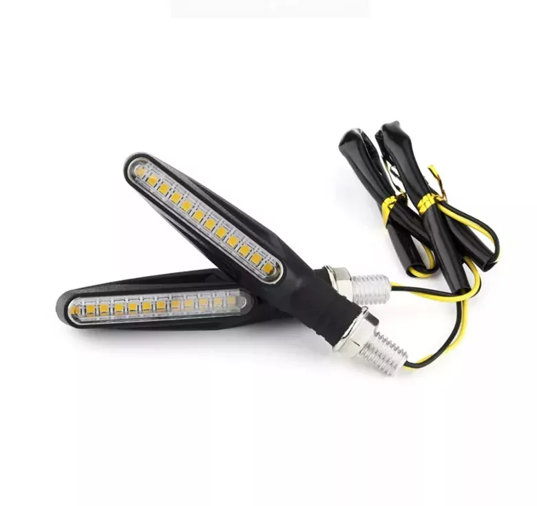 12 Led Motosiklet Sinyal Takımı Kırmızı Renk Kayar DRL Sinyal Farı Seti