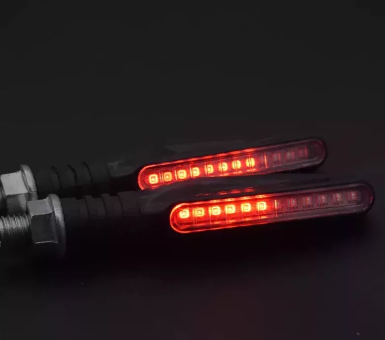 12 Led Motosiklet Sinyal Takımı Kırmızı Renk Kayar DRL Sinyal Farı Seti