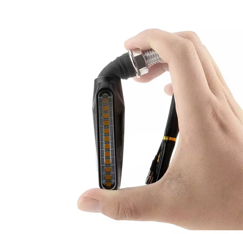 12 Led Motosiklet Sinyal Takımı Kırmızı Renk Kayar DRL Sinyal Farı Seti