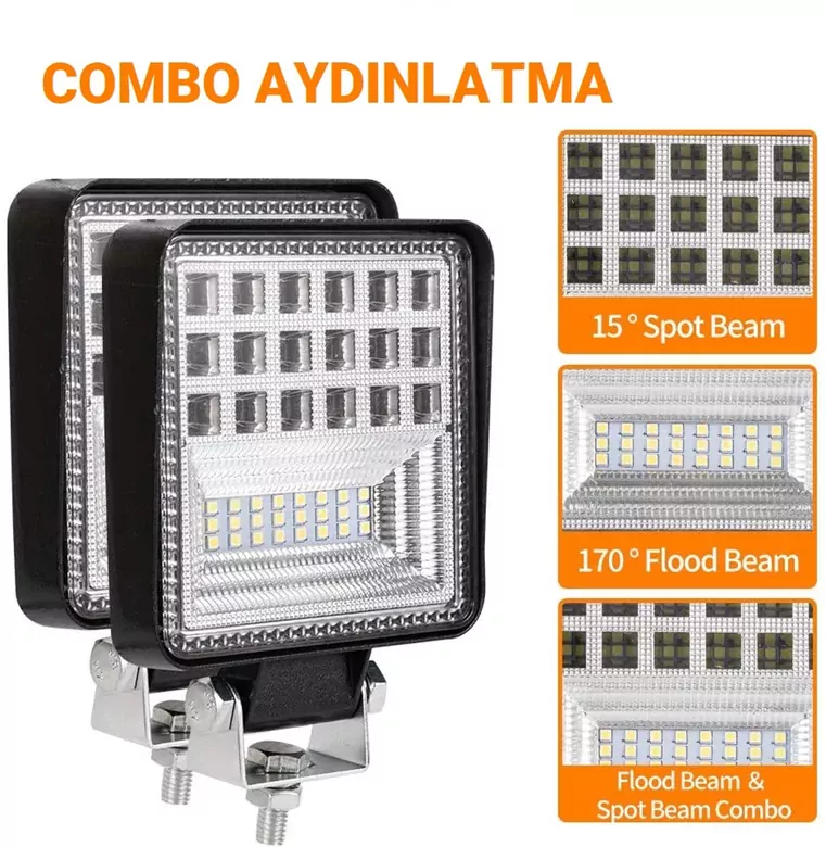 42 Led Combo Aydınlatma Off Road Tekne Çalışma Lambası 126w 1 Adet 42 Led Combo Aydınlatma Off Road Tekne Çalışma Lambası 126w 1 Adet